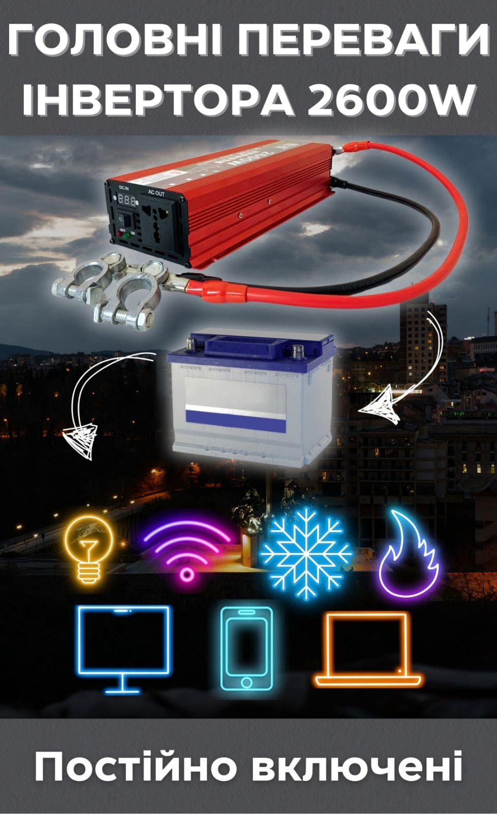 Інвертор 2600 Вт чиста синусоїда CJ-2600M – купити в Україні inv2600 4 1